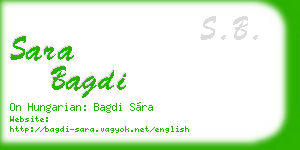 sara bagdi business card