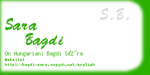 sara bagdi business card